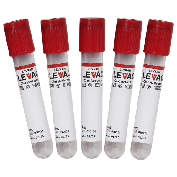 Clot Activator Non-Vacuum Blood Collection Tubes 4ml, Red Top – Pack of 100 | Sterile Blood Sample Collection Tubes for Clinical & Lab Use - Image 2