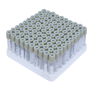 Fluoride Non-Vacuum Blood Collection Tubes – Pack of 100 | Sterile 2ml Tubes for Glucose Testing & Lab Sample Storage | Leakproof Medical Vials