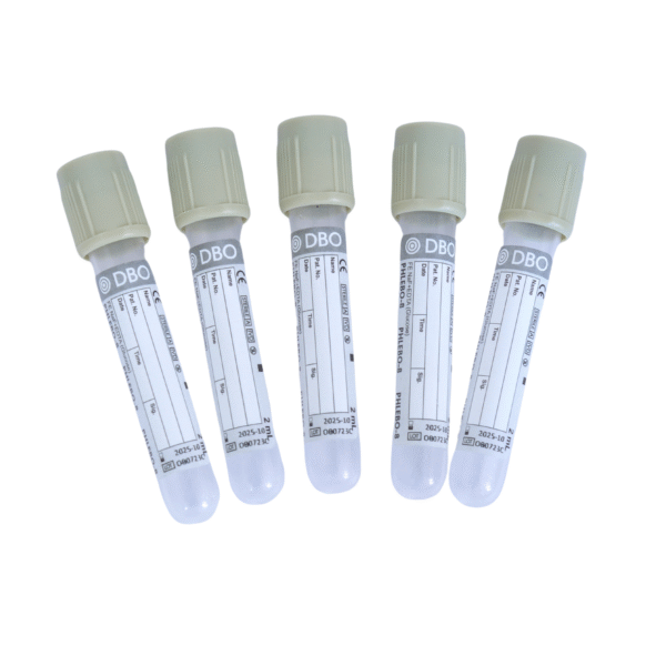Fluoride Non-Vacuum Blood Collection Tubes – Pack of 100 | Sterile 2ml Tubes for Glucose Testing & Lab Sample Storage | Leakproof Medical Vials - Image 2
