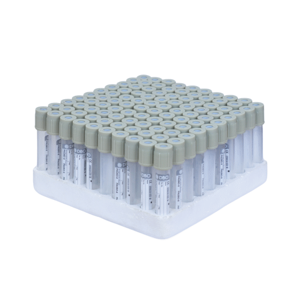 Fluoride Non-Vacuum Blood Collection Tubes – Pack of 100 | Sterile 2ml Tubes for Glucose Testing & Lab Sample Storage | Leakproof Medical Vials - Image 5