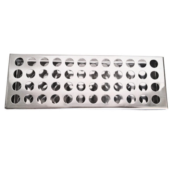 13mm 48-Hole Stainless Steel Test Tube Stand Rack (Pack of 1) – Heavy-Duty, Rust-Resistant Lab Tube Holder | Durable Chemical-Resistant Organizer for School, Science Labs & Research - Image 3