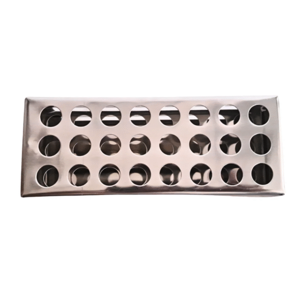 13mm 24-Hole Test Tube Stand Rack (Pack of 1) – Stainless Steel Laboratory Tube Holder | Rust-Proof, Heavy-Duty, Chemical-Resistant Lab Equipment for School, Research & Science Use - Image 3