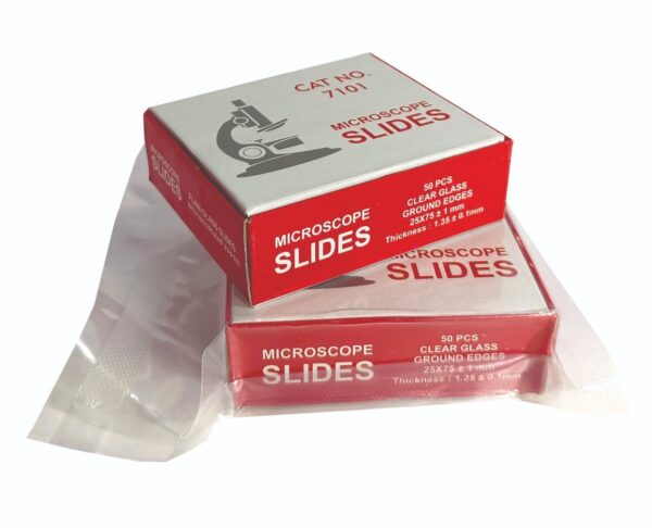 Microscope Glass Slides Pack of 50 – 25.4mm x 76.1mm (1"x3") | 1–1.2mm Thick | High-Quality, Imported Slides for Lab, Medical, & Educational Use – Cat. No. 7101 - Image 2